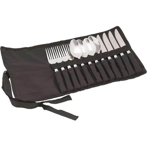 Easy Camp Besteckset Family, 12-teilig (schwarz, mit Tasche)